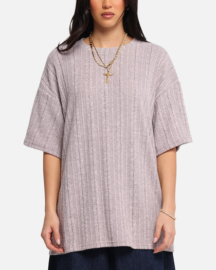 XXIII Rib Knit T-Shirt Pink Marle