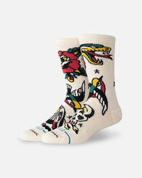 Stance X Bret Krak Flash Crew Socks Cream