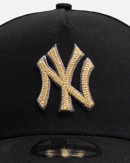 New Era New York Yankees 'Canvas Chainstitch Project X' 9FORTY A-Frame Snapback Black/Gold