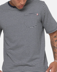 S Double Pocket Stripe T-Shirt Navy Stripe