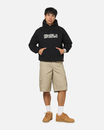 S Double Mid Block Fleece Hoodie Black