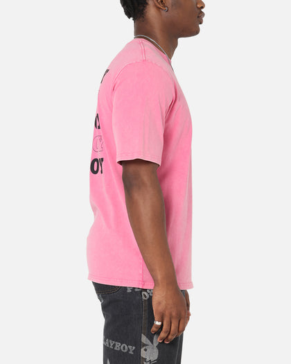Playboy Stack Washed T-Shirt Washed Raspberry