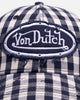 Von Dutch Distressed Plaid Dad Snapback Navy