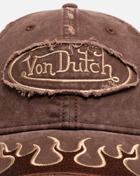 Von Dutch Flames Dad Strapback Brown
