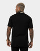 Saint Morta Old English Mock Neck T-Shirt Black/White