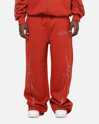 Ed Hardy Cyber Rhinestone Track Pants Red
