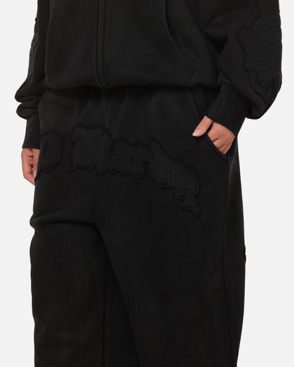 Ed Hardy Fray Track Pants Black