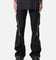 MNML D519 Leather Zipper Flare Pants Black