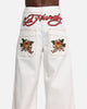 Ed Hardy Death Before Dishonour Jeans Off White