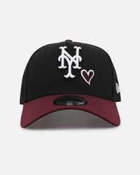 New Era New York Mets 'Burgundy Hearts' 9FORTY A-Frame Snapback Black/Maroon