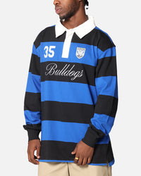 Bleacher Athletic Canterbury-Bankstown Bulldogs NRL Stripe Rugby Polo Shirt Official Team Colour
