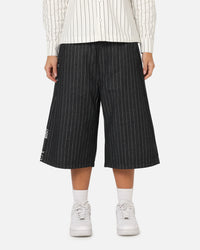 Ed Hardy Shinjuku Jorts Black Pinstripe