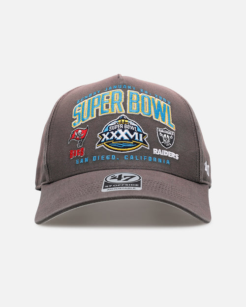47 Brand Tampa Bay Buccaneers Vs Las Vegas Raiders 'Vintage Super Bowl' XXXVII '47 Offside Strapback Charcoal