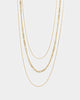 Raising Hell Women's Fine Chain Figaro Stack Necklace Set Gold