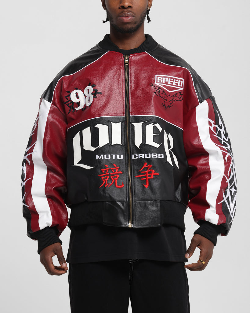 Loiter Tokyo Drift Vegan Leather Jacket Red | Culture Kings