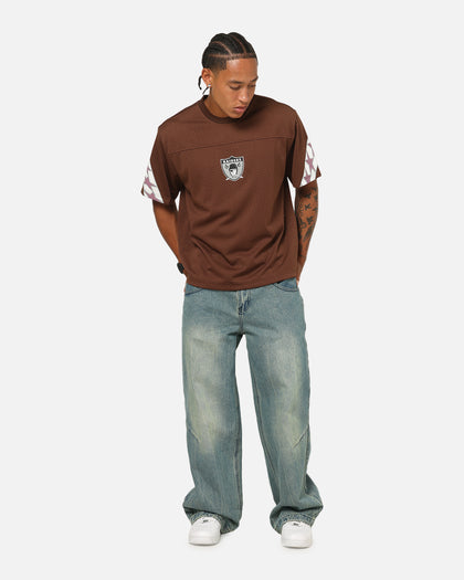 Mitchell & Ness Las Vegas Raiders Beastmode Boxy Mesh T-Shirt Chocolate Brown
