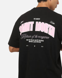 Saint Morta Rise Up Boxy T-Shirt Black/Pink