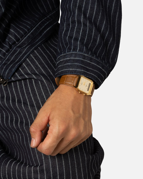 Casio AQ230EGL-9A Watch Black/Gold/Tan
