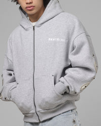 Loiter Rodeo Hybrid Zip Hoodie Grey Marle