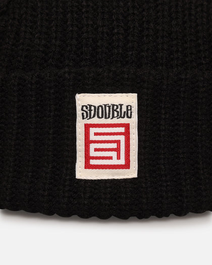 S Double Low Beanie Black