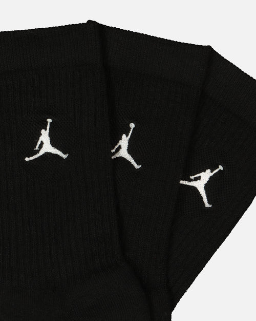Jordan U J Everyday Cush Poly Crew Socks 3 Pack Black/White