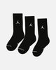 Jordan U J Everyday Cush Poly Crew Socks 3 Pack Black/White