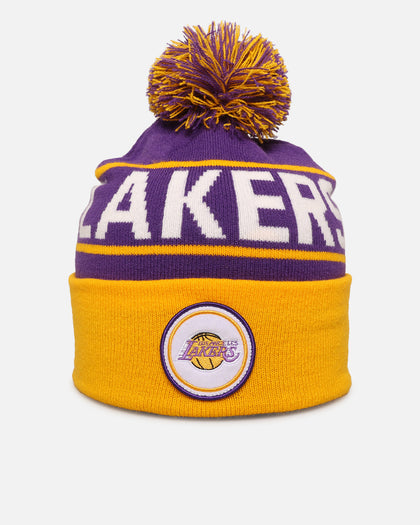 Mitchell & Ness Los Angeles Lakers Team Pom Beanie Purple