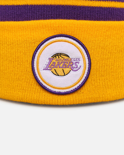 Mitchell & Ness Los Angeles Lakers Team Pom Beanie Purple