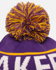 Mitchell & Ness Los Angeles Lakers Team Pom Beanie Purple
