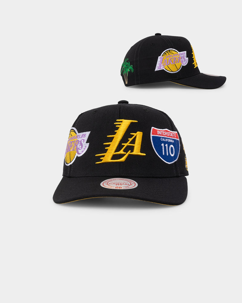 Mitchell & Ness Los Angeles Lakers 'Highway' Pro Crown Snapback Black