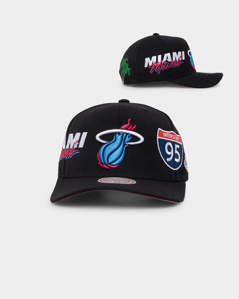 Mitchell & Ness Miami Heat 'Highway' Pro Crown Snapback Black