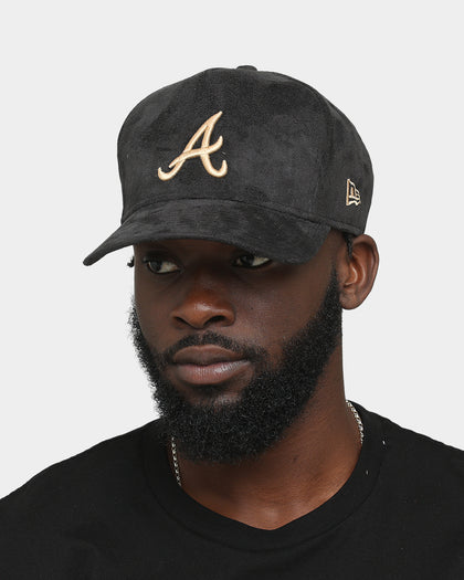 New Era Atlanta Braves 'Black/Tan Suede' 9FORTY K-Frame Strapback