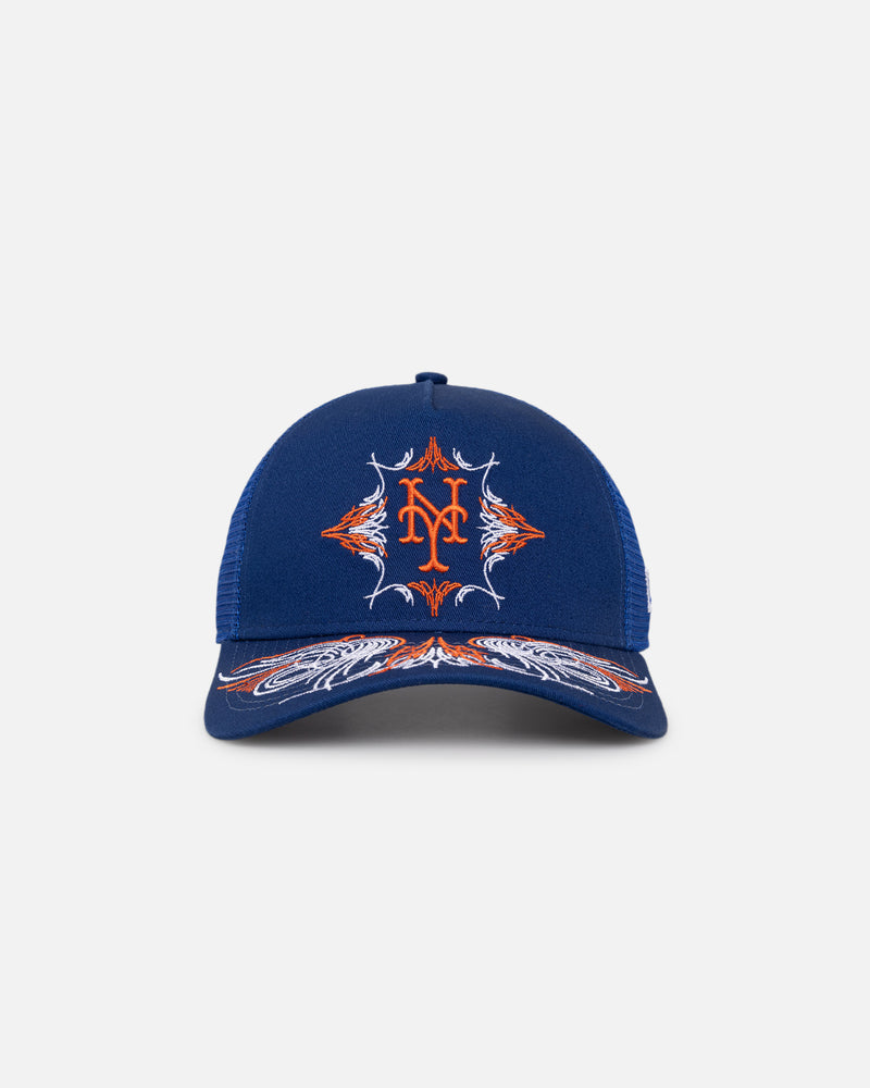 New Era New York Mets  'Flare Designs' 9FORTY A-Frame Trucker Snapback Original Team Colours