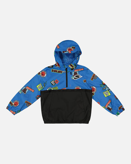 Nike Kids' Half-Zip Print Blocked Anorak Jacket Light Photo Blue