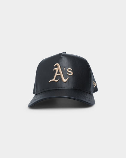 New Era Oakland Athletics "Black Tan PU Leather" 9FORTY K-Frame Snapback Black/Tan