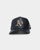New Era Oakland Athletics "Black Tan PU Leather" 9FORTY K-Frame Snapback Black/Tan