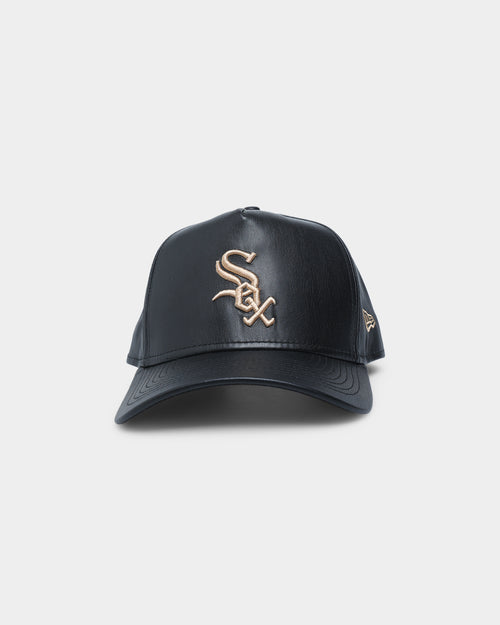 New Era Chicago White Sox "Black Tan PU Leather" 9FORTY K-Frame Snapback Black/Tan