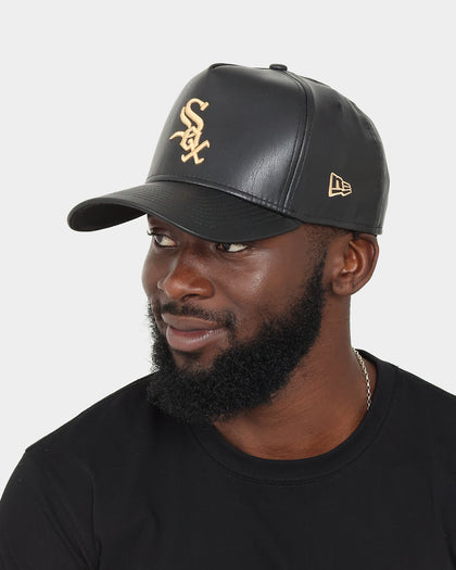 New Era Chicago White Sox "Black Tan PU Leather" 9FORTY K-Frame Snapback Black/Tan