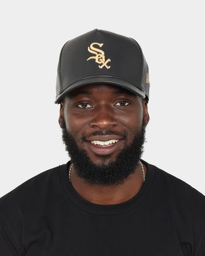 New Era Chicago White Sox "Black Tan PU Leather" 9FORTY K-Frame Snapback Black/Tan