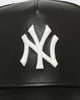New Era New York Yankees 'PU Leather' 9FORTY K-Frame Strapback Black Leather