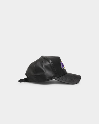 New Era Los Angeles Lakers 'PU Leather' 9FORTY A-Frame Strapback Black Leather