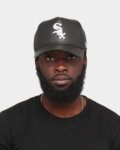 New Era Chicago White Sox 'PU Leather' 9FORTY K-Frame Strapback Black Leather