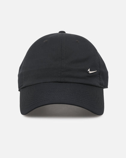 Nike Unstructured Dri-Fit Club Metal Swoosh Strapback Cap Black/Silver