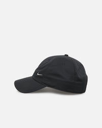 Nike Unstructured Dri-Fit Club Metal Swoosh Strapback Cap Black/Silver