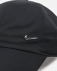 Nike Unstructured Dri-Fit Club Metal Swoosh Strapback Cap Black/Silver