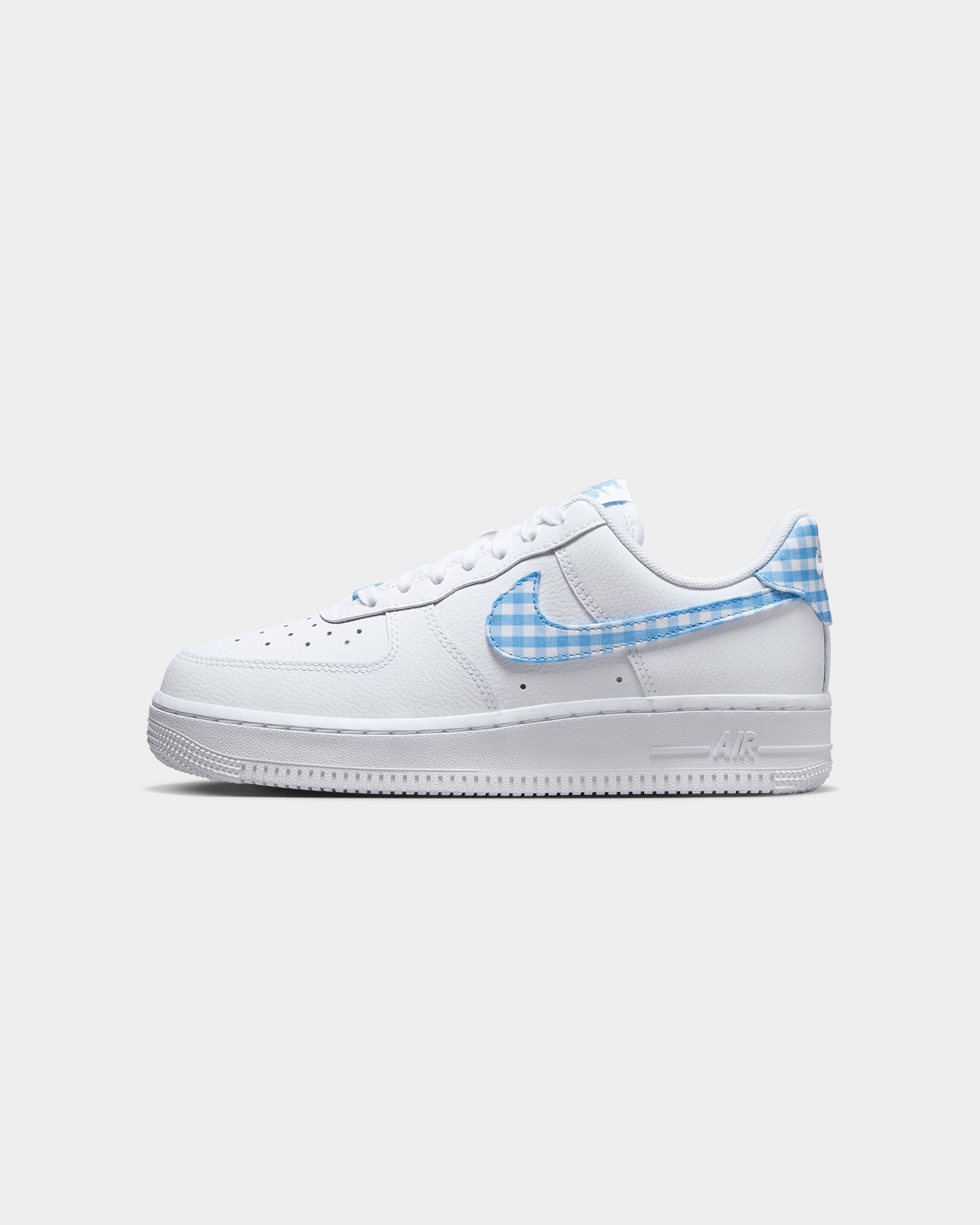 white and blue low top air force ones