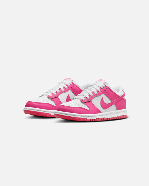 Nike Kids' Dunk Low (GS) White/Laser Fuchsia