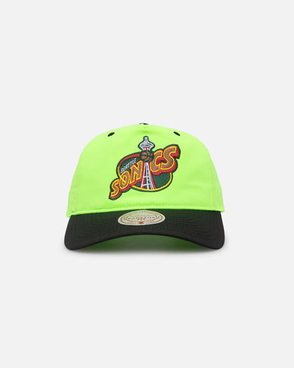 Mitchell & Ness Seattle Sonics Nylon Deadstock 2-Tone Snapback Neon Green/Black