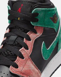 Jordan Kids' Air Jordan 1 Mid SE (GS) Black/Pine Green