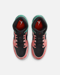 Jordan Kids' Air Jordan 1 Mid SE (GS) Black/Pine Green